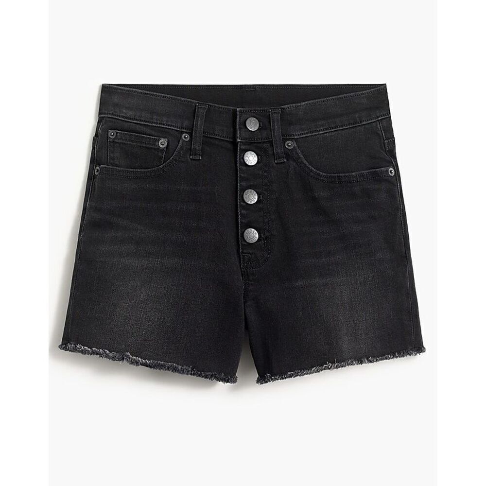 J. Crew Classic denim short with button fly in black wash size 28